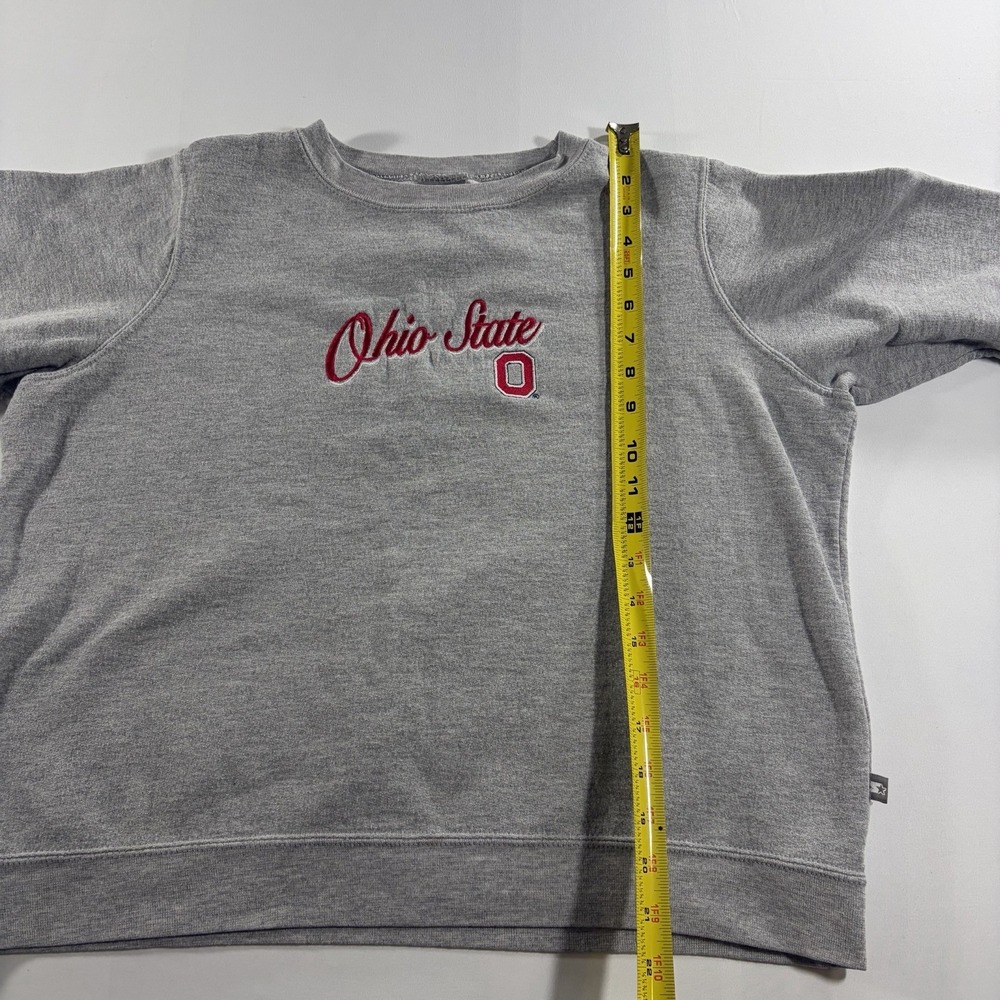 Starter Ohio State Buckeyes Women's Large Gray Embroidered Crewneck Sweatshirt - Picture 3 of 7